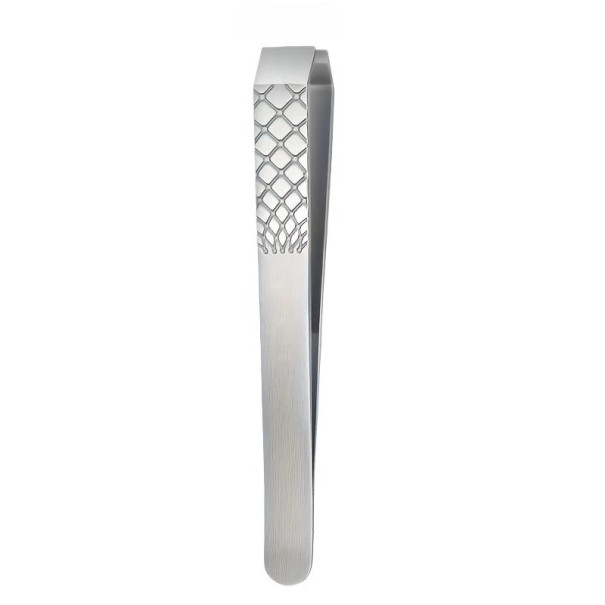 Pinça para sobrancelhas Com pega para os dedos Dimensões 9,6 x 1 cm Aço inoxidável Relevo em losango Prateada Para modelar sobrancelhas e depilar 1