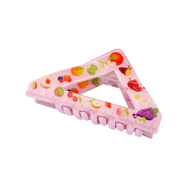 Pince à cheveux pour femmes Triangle rectangle Motif fruit Universelle Plastique Clip solide pour attacher les cheveux 1