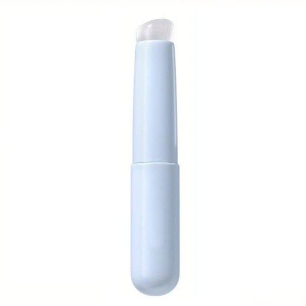 Pinceau à lèvres en silicone 9x1,4 cm Applicateur avec capuchon pour rouge à lèvres et baume Application précise Anti-bavures Outil bleu