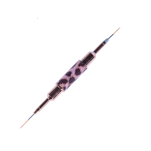 Pinceau double face pour ongles 14 mm + 17 mm Pinceau fin pour nail art pour dessin détaillé et peinture de lignes Imprimé léopard Décoration 1
