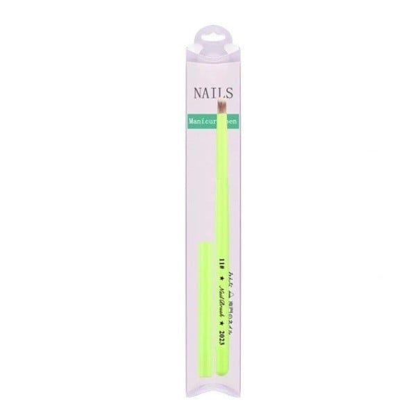 Pincel de maquilhagem verde NailBrush 2023 10 mm para pintar unhas, padrões elegantes, desenhos delicados, arte das unhas para uso profissional 1