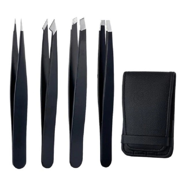 Pinces à épiler 4 pcs noir