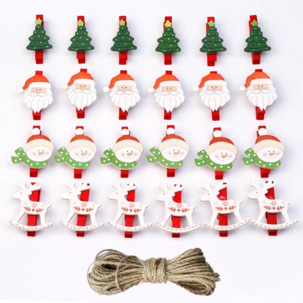 Pinces décoratives de Noël 24 pcs 1