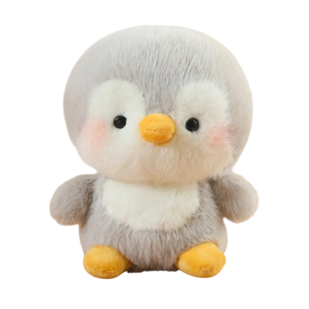 Pinguim de peluche 16 cm Brinquedo de peluche cinza e branco com bico e patas amarelas Companheiro macio de material suave com enchimento de algodão PP 1