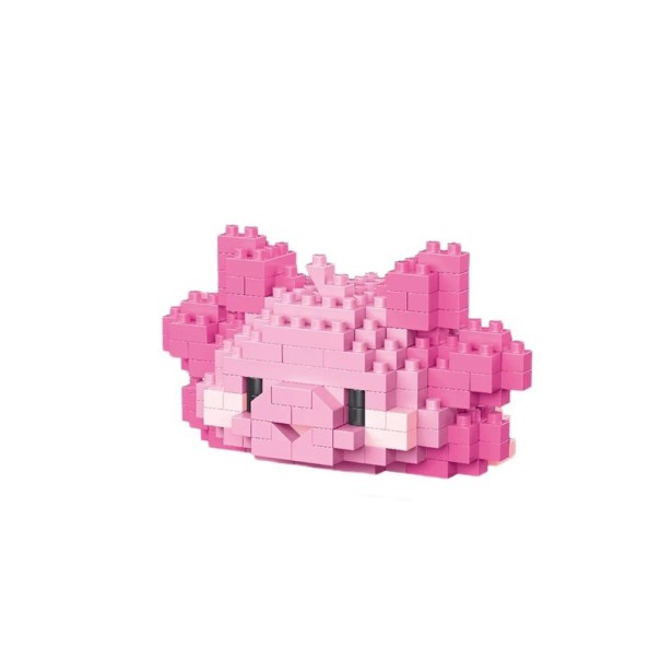 Pink Axolotl Building Set 7.6 x 6 x 4 cm 232 Pieces Cute Decorative Figure Sea Creature for Creative Assembly 1