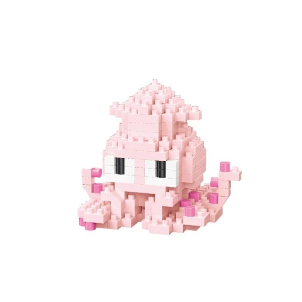 Pink Octopus Building Set 7 x 6 x 5.1 cm 216 Pieces Cute Sea Figure Octopus from Blocks for Creative Assembly 1