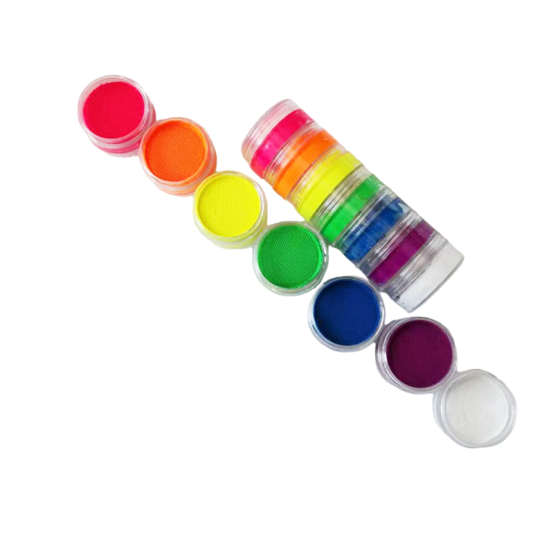 Pinturas faciales 10 g Delineador de colores activo al agua Set de colores neón con pinceles Maquillaje de Halloween 15