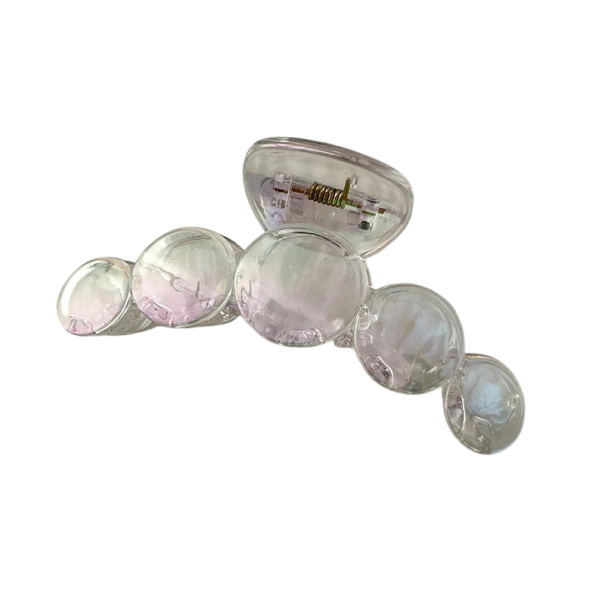 Pinza para el cabello holográfica transparente en arco, accesorio decorativo para mujeres, pinza decorativa brillante con sujeción firme, complemento moderno 1