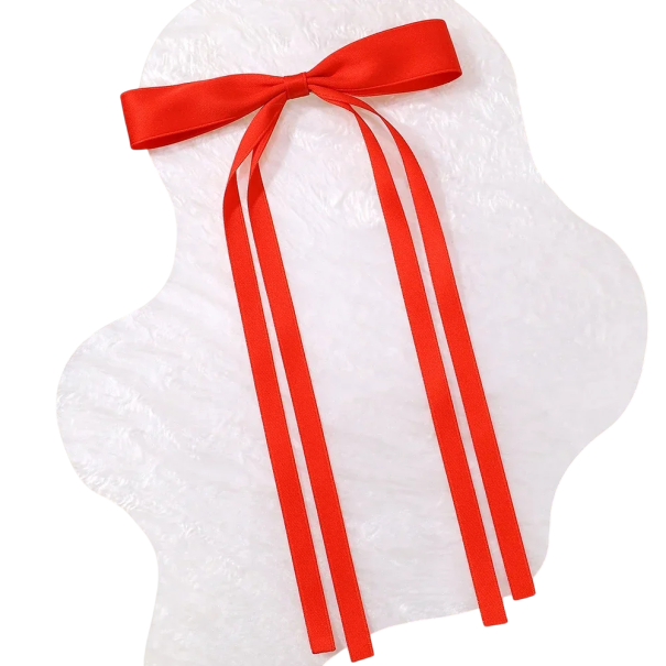 Pinza para el pelo con lazo, elegante, accesorio con estilo, horquilla para mujer, bonito adorno para el pelo, pinza para el pelo con lazo de alta calidad. rojo