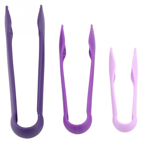 Pinzas de cocina 3 uds. morado