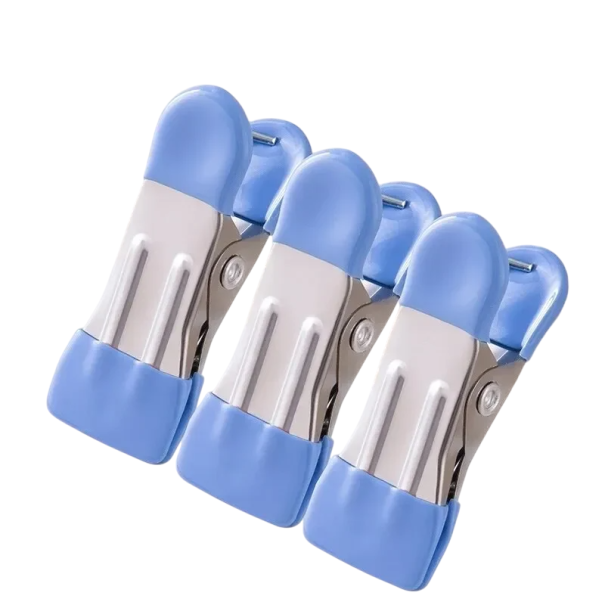 Pinzas de ropa de acero inoxidable 10 piezas 5,5 x 2,3 cm Pinzas de ropa duraderas con abertura de 2 cm Pinzas de secado de ropa de metal Resistentes al viento y fuertes azul