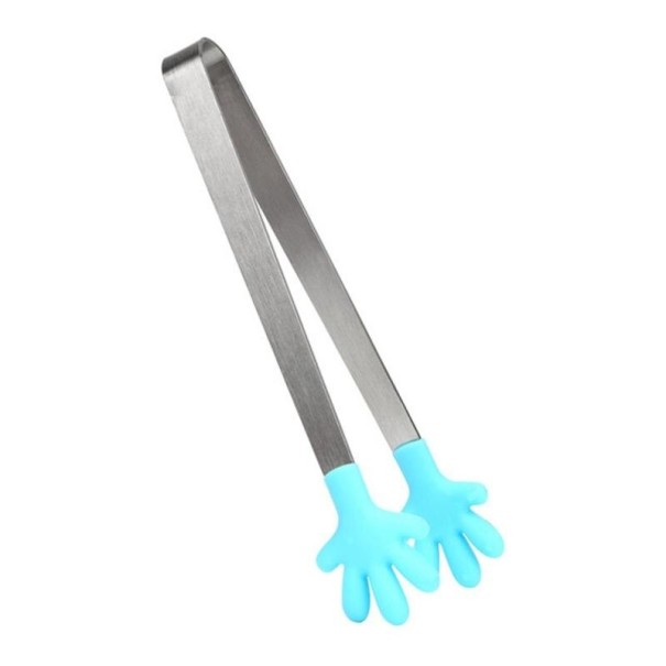 Pinzas para hielo con forma de mano azul claro