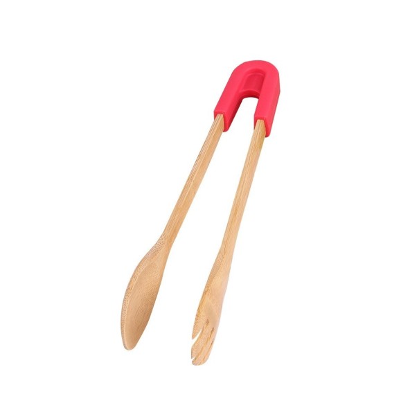 Pinzas para servir de bambú rojo