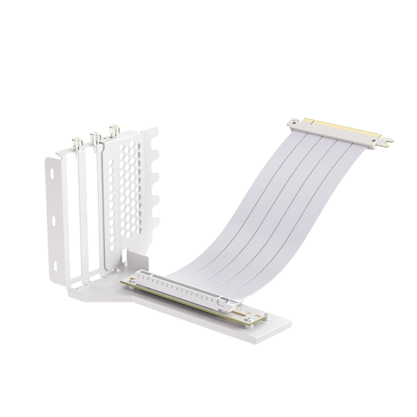 Pionowy uchwyt montażowy na GPU z przedłużającym kablem PCIe 4.0 X16 20 cm Przedłużenie dla karty graficznej Uchwyt obudowy PC Adapter biały