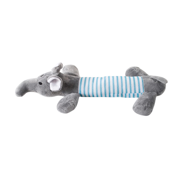 Pipande plyschleksak för hundar 25 cm elefant utan fyllning Slitstark interaktiv leksak Pipande och prasslande bitleksak mjukleksak för hundar 1