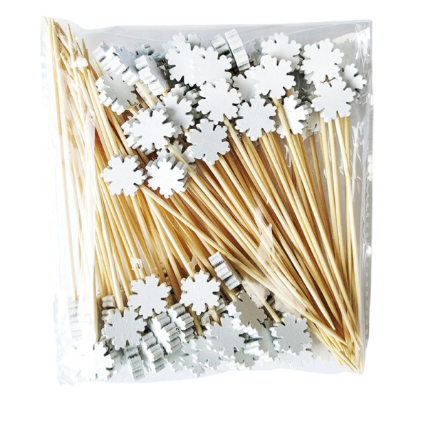 Piques de Noël avec flocon 100 pcs 1