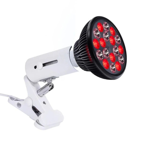 Piros fényű lámpa egychip infravörös terápia 660nm 850nm 9 LED 9 optikai lencse Fájdalomcsillapító forgó tartó EU csatlakozódugó fehér