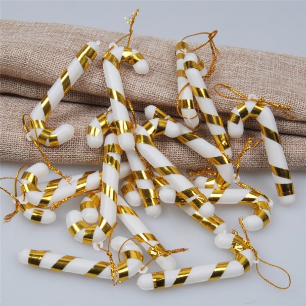 Piruletas navideñas de plástico 10 uds. dorado