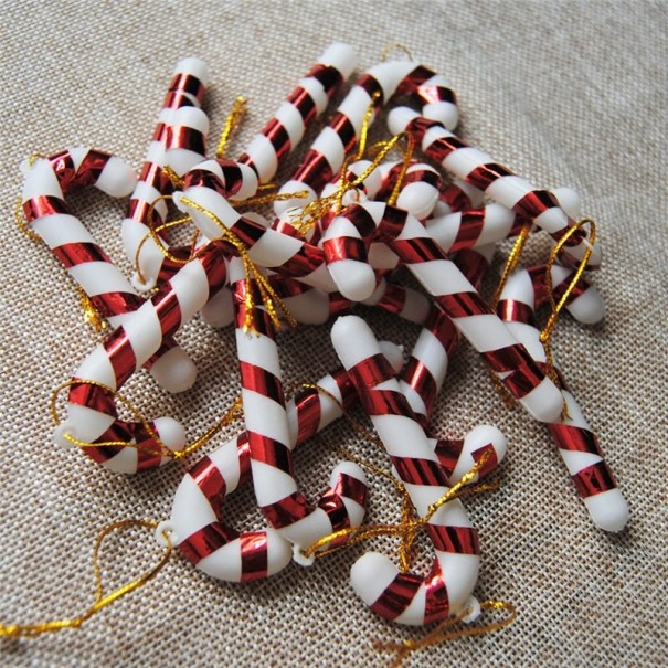 Piruletas navideñas de plástico 10 uds. rojo