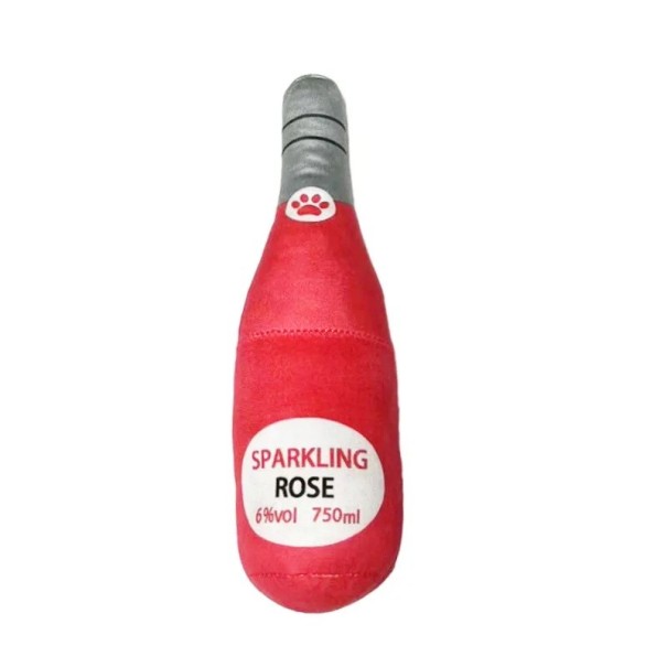 Pískacia plyšová hračka pre psov 24 cm Hračka v tvare fľaše alkoholu Mäkká plyšová hračka so zvukom Interaktívna hračka pre psov Sparkling