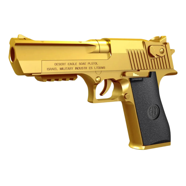 Pistol Airsoft pentru copii de aur cu 10 gloanțe moi Jucărie sigură pentru copii Pistol airsoft pentru antrenament de precizie Pistol pentru copii cu revistă 1
