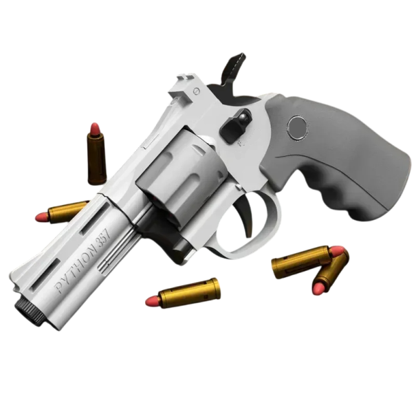 Pistola Airsoft per Bambini Revolver 23 cm con 12 Proiettili e 6 Proiettili Giocattolo di Plastica per Bambini e Adulti Sicuro 1