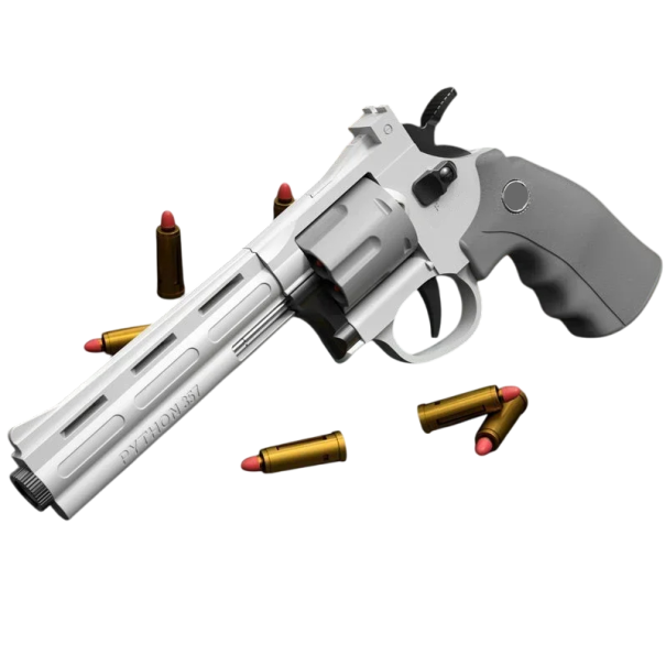 Pistola Airsoft per Bambini Revolver 28 cm con 12 Proiettili 6 Proiettili Giocattolo di Plastica Per Bambini e Adulti Sicuro da Sparare 1