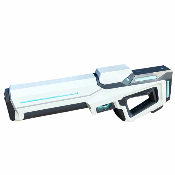 Pistola de água eléctrica 43 x 6,5 x 19 cm Com reservatório de água Pistola de pulverização automática Brinquedo de verão para piscina praia jardim branco