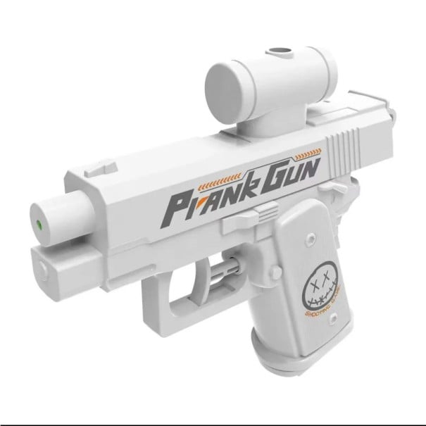 Pistola de Água Infantil para Exterior com Jacto Duplo e Botão para Alterar a Direção do Jacto Brinquedo Divertido para Batalhas de Água branco