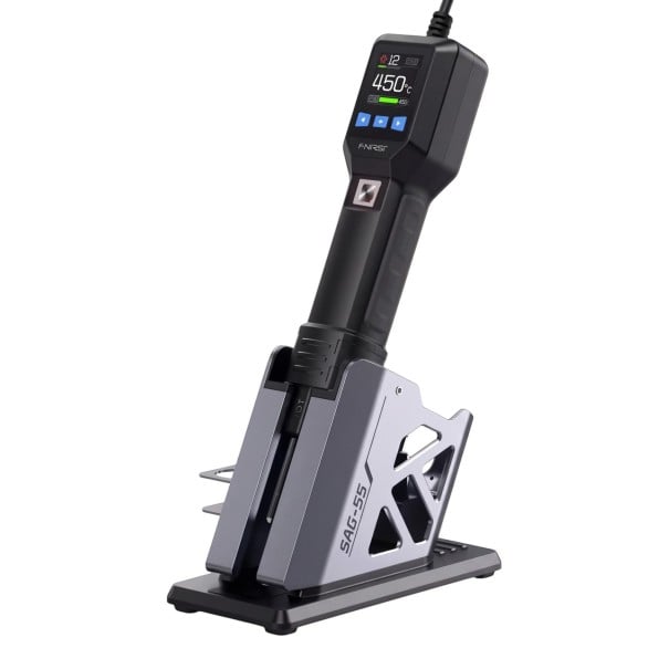 Pistolă de lipit cu aer cald Mikro 550 W 100–450 °C cu display LCD și suport magnetic de culoare neagră pentru reparații BGA și plăci de circuit 1