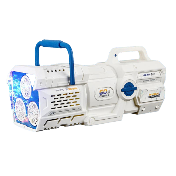 Pistola per bolle luminosa con 60 aperture Bubbler automatico 35 x 16 cm blu