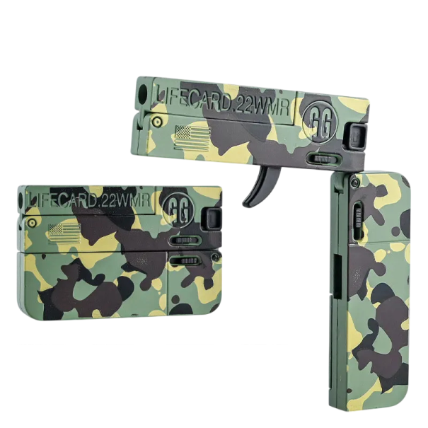 Pistola táctica dobrável com balas 11,5 x 11 cm desdobrada 8,5 x 1,3 x 5,5 cm dobrada Brinquedo infantil em plástico camuflado para brincar em casa e ao ar livre 1