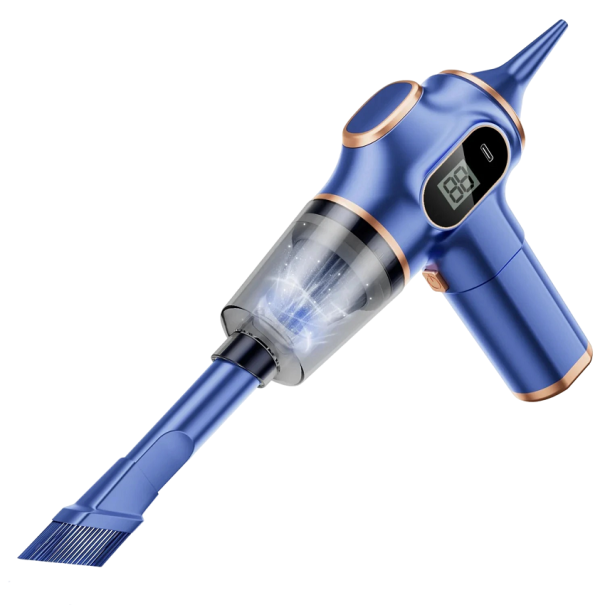 Pistolet à air pour le nettoyage de voiture Aspirateur à air rechargeable Souffleur de poussière électrique avec air comprimé Mini aspirateur portable Pistolet de gonflage bleu foncé