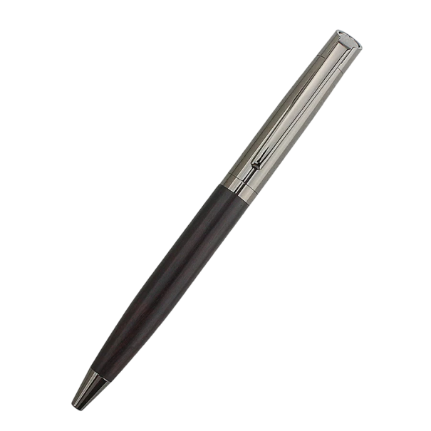 Pix cu bilă din lemn și metal, cu carcasă, cerneală neagră, rechizite de lux pentru scris, birou și școală, stilou de afaceri, cadou elegant negru
