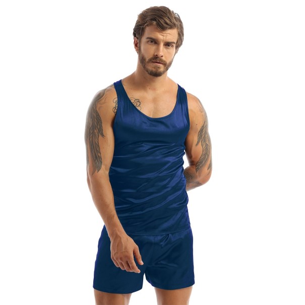 Piżama męska T2405 ciemnoniebieski XXL