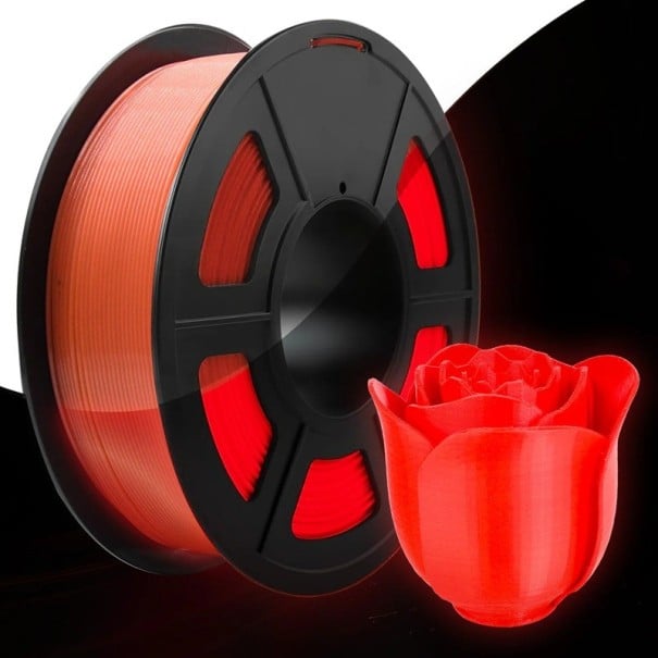 PLA Filament 1.75 mm 200 g Glow in the Dark Filament for 3D Printing Decorative Material for Model Creation red