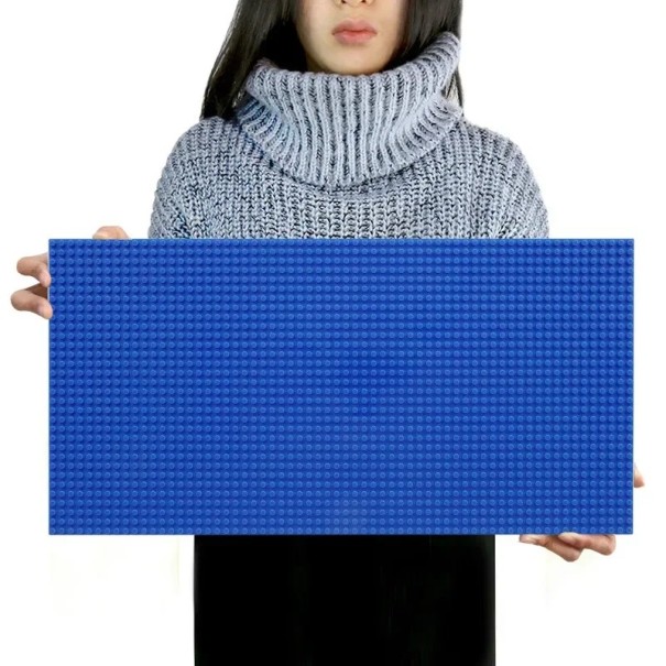 Placa base para juegos de construcción 51 x 25,5 cm Compatible con Lego y otros juegos de construcción Base grande para construcción infantil azul
