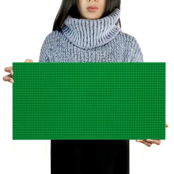 Placă de bază pentru seturi de construcție 51 x 25,5 cm Compatibilă cu Lego și alte seturi de construcție Bază mare pentru construcția verde