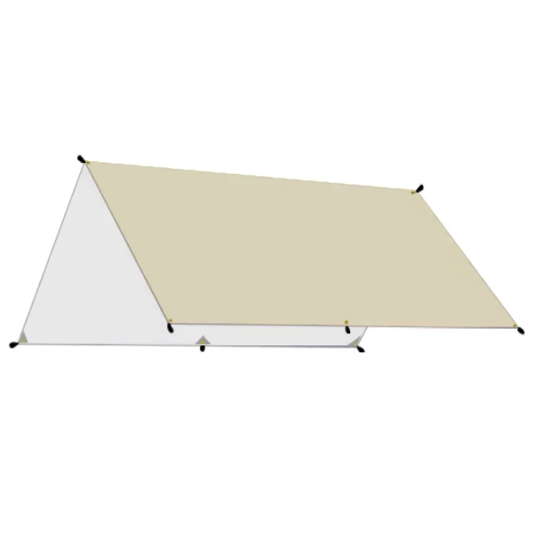 Placa de Camping Ultraleve 3x3 m Teto Sombreado Turístico à Prova de Água Proteção UV Abrigo Solar Portátil com Saco de Armazenamento caqui