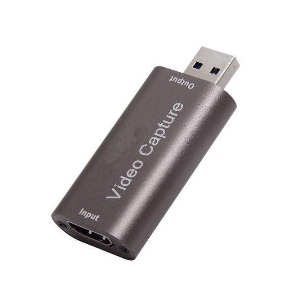 Placa de captura HDMI para USB 3.0 para gravação de vídeo no computador Entrada HDMI até 4K Dimensões compactas 6,4 x 2,8 x 1,3 cm Caixa cinza 1