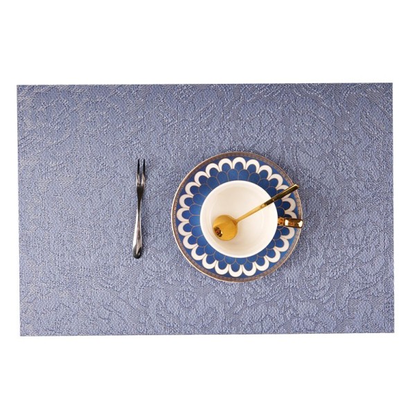 Placemat met rozenornamenten 4 stuks blauw