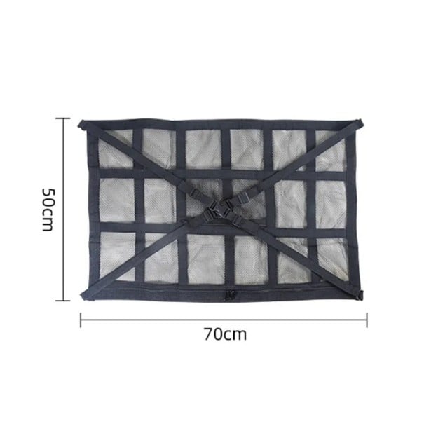 Plafondopslagnet voor camper met een draagvermogen tot 25 kg 70 x 50 cm Polyester Zwart Organizer met rits voor het plafond van bestelwagens en caravans 1