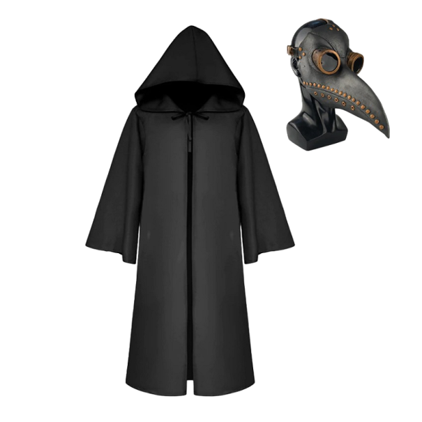 Plague Doctor Costume for Adults black XS