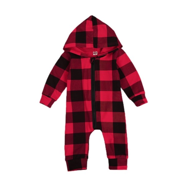 Plaid-Overall für Kleinkinder T2717 rot 18-24 Monate