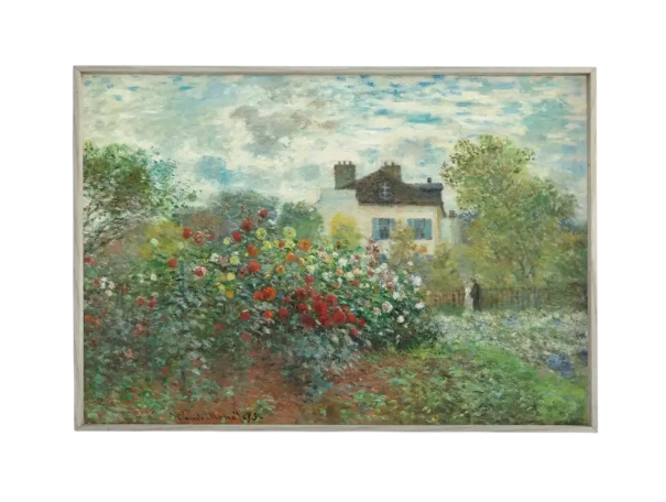 Plakát de perete 30 x 45 cm Grădina lui Monet din Argenteuil Claude Monet Impresionism Print pe pânză Fără ramă Peisaj artistic 1
