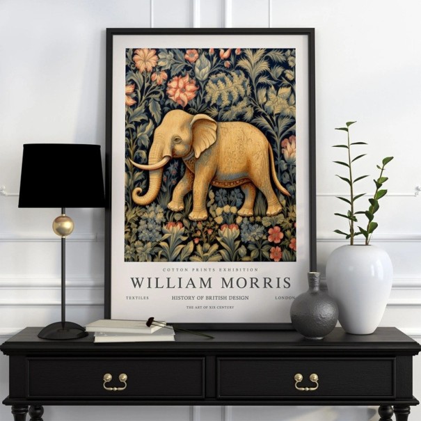 Plakate mural cu motiv botanic William Morris 40x60 cm pânză din poliester decorare interioară 1