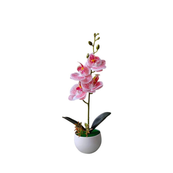 Plante d'orchidée artificielle réaliste en pot 37x8,5 cm PP décoration rose pour table dans un appartement bureau intérieur maison 1