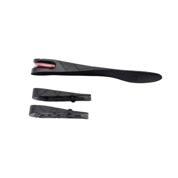 Plantillas ortopédicas de 7 cm de color negro. Almohadillas de gel para el talón para aumentar la altura. Cómodo acolchado para calzado deportivo y de trabajo. 1