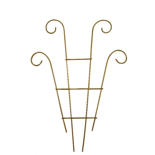 Plantsteun met spiralen 40 × 30 cm metalen tuinstandaard voor klimplanten voor het leiden van scheuten in potten en op het bed goud
