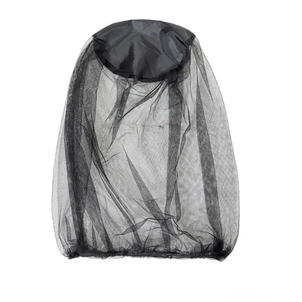 Plasa de insecte pentru cap si gat 45x33 cm Plasa de protectie pentru tantari Tesatura fina respirabila Camping Pescuit Drumetie Munca in natura negru